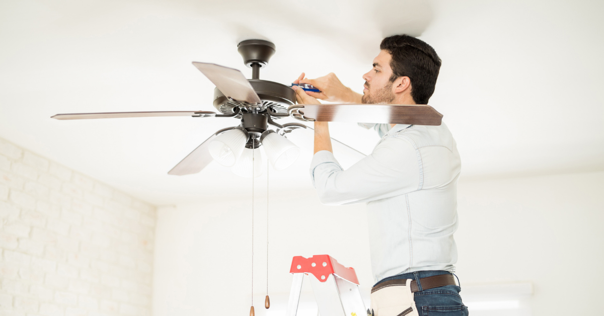 Install ceiling fans to keep mobile homes cool without air conditioners